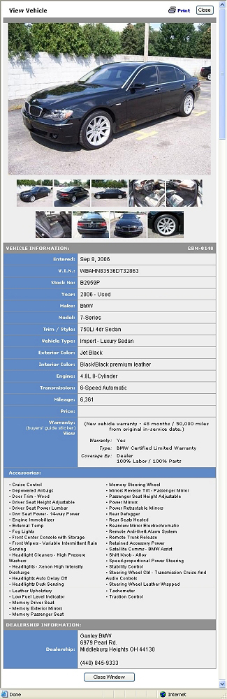 Find and Locate a Vehicle and View Vehicle Details