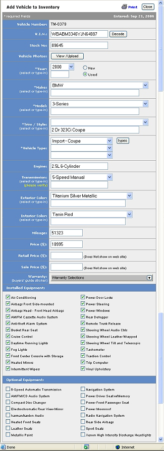 Easy To Use VIN Decoder Makes Adding a Car Simple